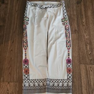 LUCKY BRAND VINTAGE RARE LIKE NEW Cream Knit With Embrodery Sweatpants